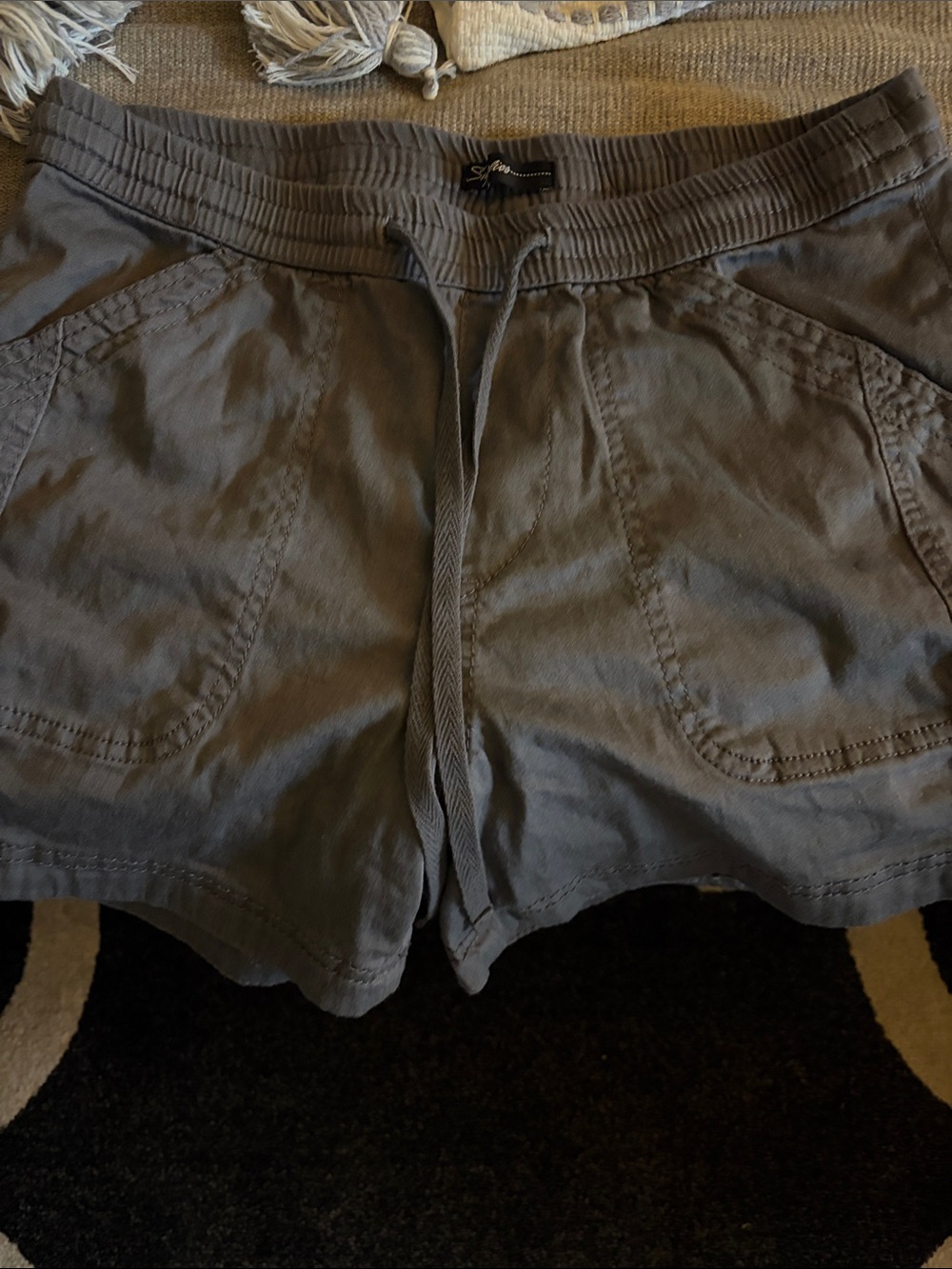Everyday Drawstring Women’s Hybrid Shorts in Slate Gray